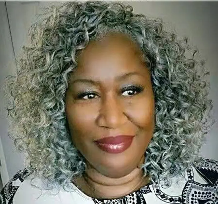 Kinky Afro Silver Gray Crochet Gray Braids Ponytail Hair Extension