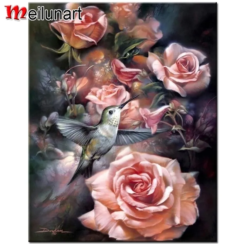 Flores y pájaros animales 5D DIY pintura de diamante cuadrado completo taladro redondo kits de bordado de diamantes decoración del hogar AS0503 220608