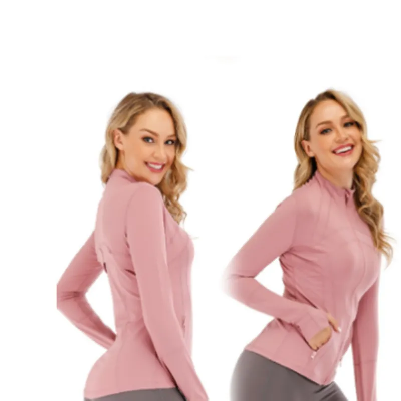 LU-088 Giacca da yoga Giacca da donna Definisci allenamento Cappotto sportivo Giacca da fitness Sport Quick Dry Activewear Top Felpa con zip solida Abbigliamento sportivo Vendita calda