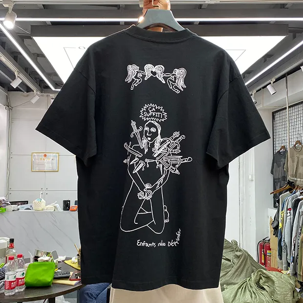 22SS TシャツTEE面白い天使プリント男性女性1高品質半袖Tシャツトップス