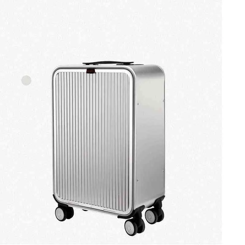 インチ長期旅行アルミニウムスーツケーストップ品質バッグロックスピナートロリー荷物J220707
