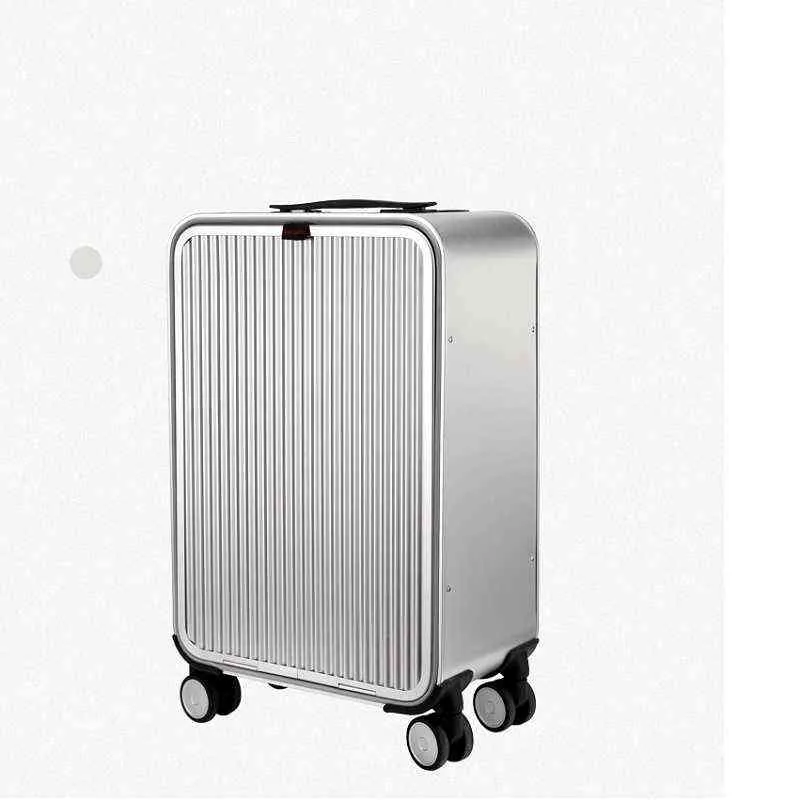 Valise en aluminium de voyage à Long terme de pouces, sac de qualité supérieure, serrure, chariot à roulettes, bagages sur roue J220707