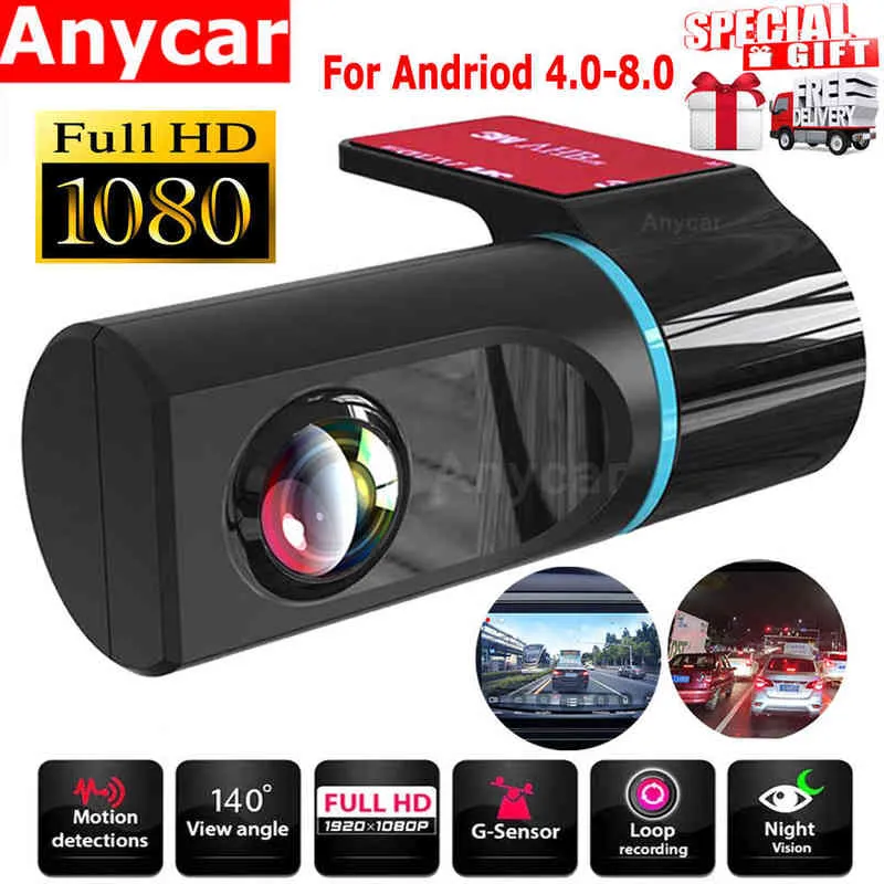 P HD Auto DVR Camera Android USB -auto Digitale videorecorder Camcorder Hidden Night Vision Dash Cam Wide Holen Grijper J220601