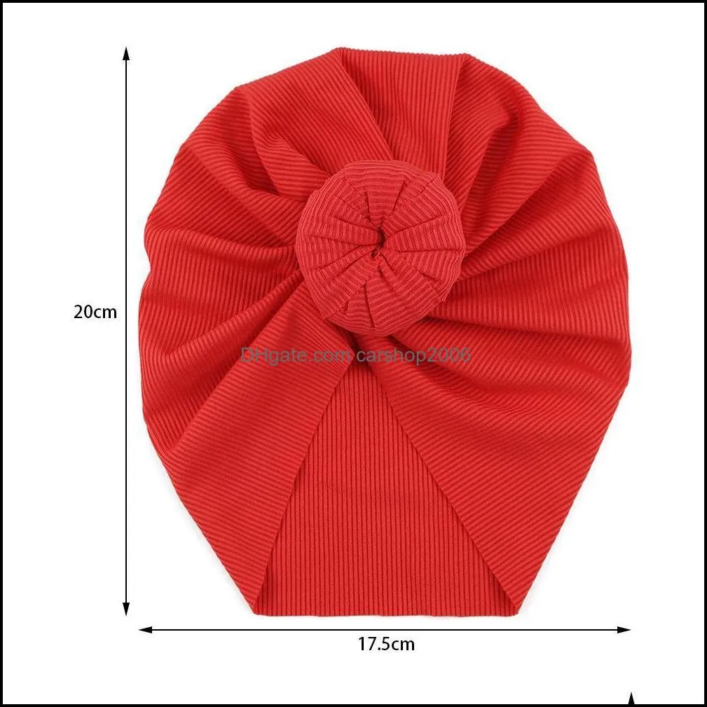 ins candy colors hair accessories newborn baby headband knot hats toddler headwrap elastic infant turban knot fabric beanie cap for