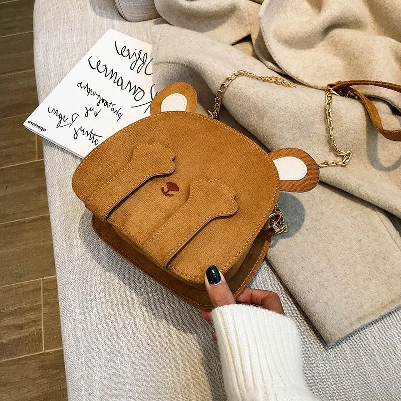 Abendtaschen Mode Bärenförmige Schulterhandtaschen Tiertasche Kette Niedliche kleine Telefontasche Umhängetasche für Frauen Bolsa Feminina Q5Evening