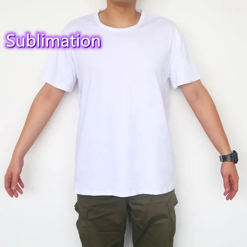 Local Warehouse Heat Transfer T-Shirt Blank Sublimation T-Shirt Modal Crew Neck Manga Curta T-Shirt White Polyester for Kids Baby Children Youth Z11