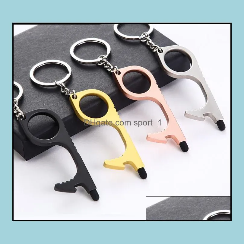 Key Rings Jewelry Mtipurpose Epidemic Prevention And Isolation Keychain Non-Contact Door Opener Mix Color Drop Delivery 20 Dhkhc