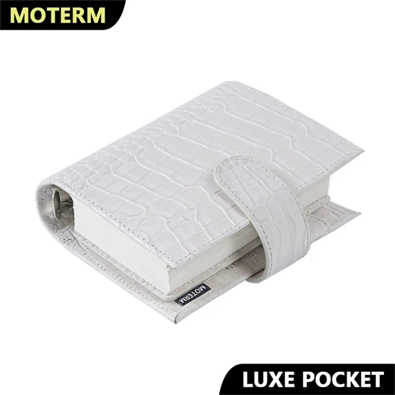 Moterm LuxeシリーズポケットプランナーA7サイズノートブック19mmリングクロックグレインアジェンダオーガナイザー日記ジャーナル220401