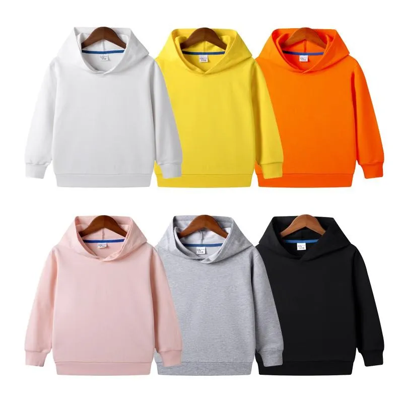 Sweats à capuche Sweatshirts Pull pour enfants 2022 Style d'automne Couleur unie À capuche Bébé Garçons Filles Vêtements en coton à manches longues Vêtements d'hiver