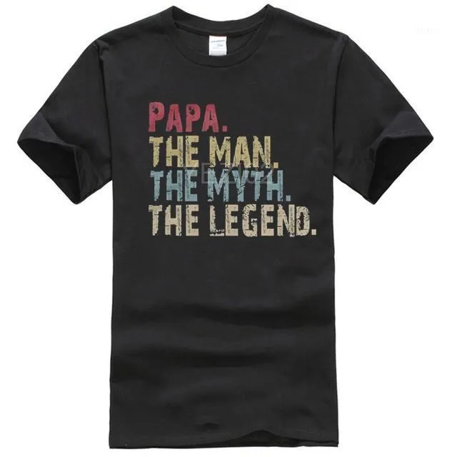 Män myt morfar tshirt farfar present pappa presentera vintage topp tee mäns t-shirts op4f