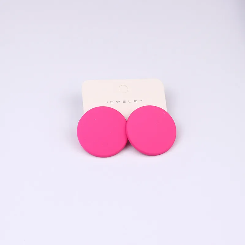 New Round Spray Paint Stud Earrings For Women Simple Fashion Acrylic Candy Color Ear Jewelry Korean Daught Accessories221p