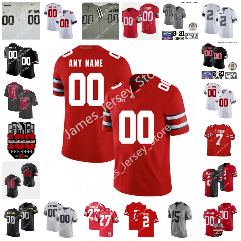 2022 NCAA Ohio State Buckeyes individuell genähtes College-Football-Trikot 3 Damon Arnette 13 Rashod Berry 11 Austin Mack 3 Michael Thomas Dre'mont Jones Kendall Sheffield