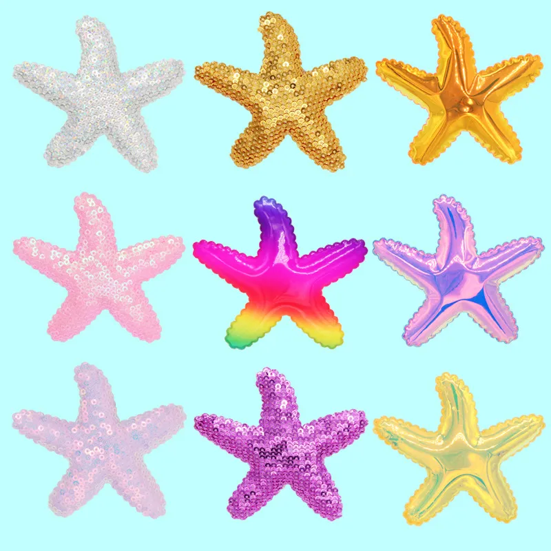 Cute Sequins Starfish Princess Hairgrips Summer Rainbow Children Hair Clip Fashion Hair Accessories Cartoon Hairpin 1 25xt D3