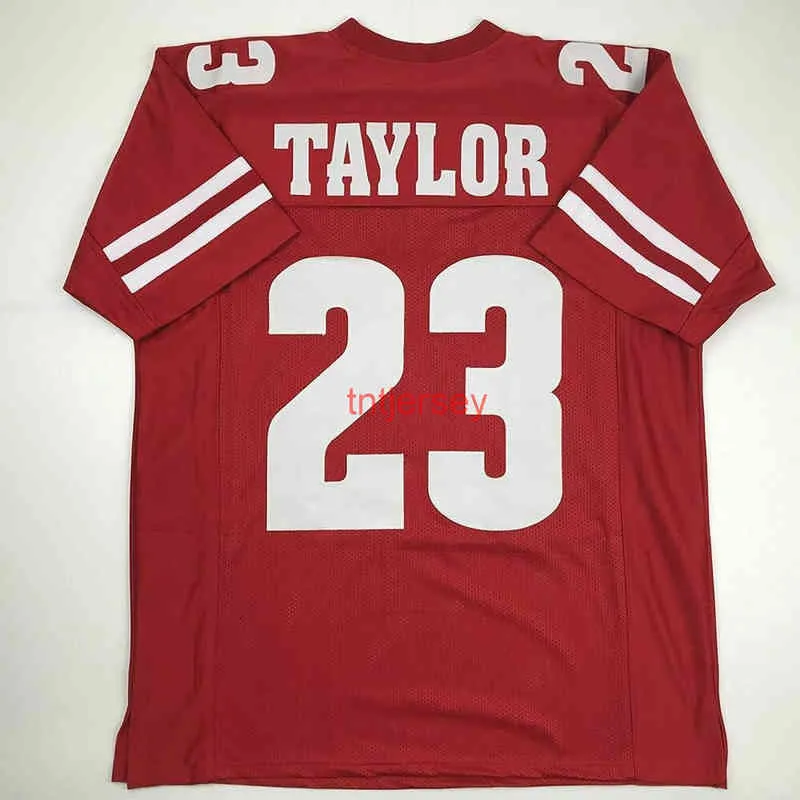 Mit CHEAP CUSTOM New JONATHAN TAYLOR Wisconsin Red College Stitched Football Jersey ADD ANY NAME NUMBER