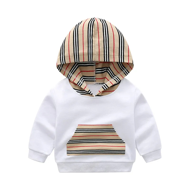 Baby Boys Girls Fashion Hoodies Sweatshirts Autumn Kids Casual Tops Shirts Toddler Stripe Clothes