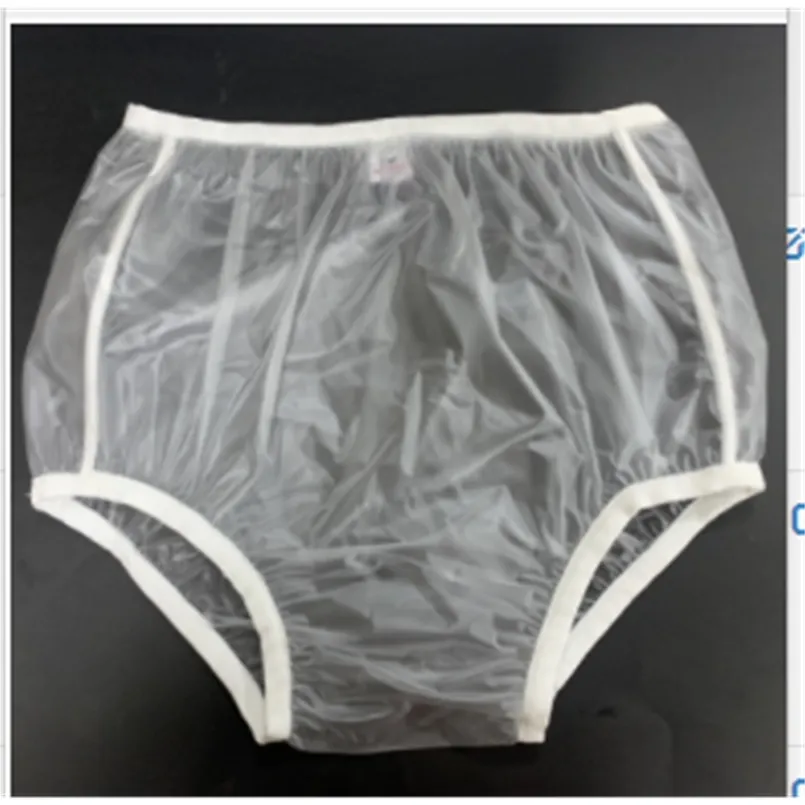 PVC Adult Baby Filled Incontinence Diaper Pants Rubber Pants Clear