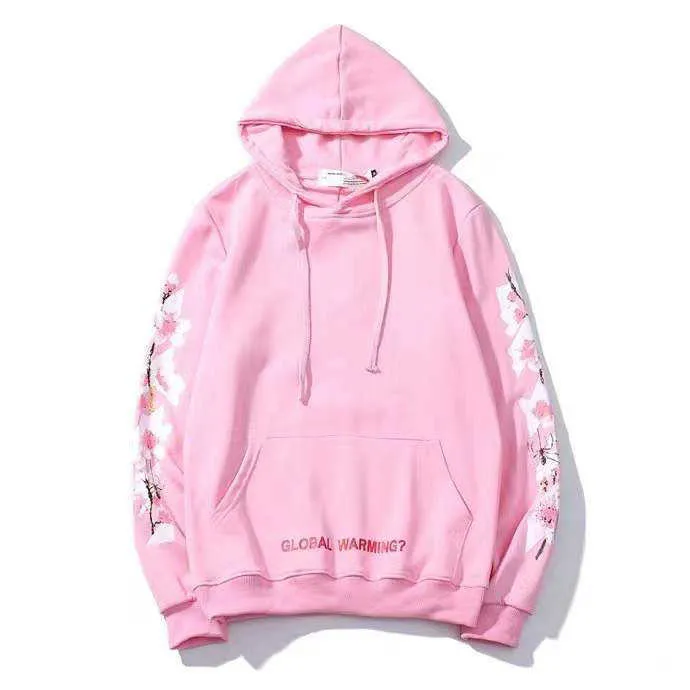 Erkek Hoodies Sweatshirts Offs Beyaz Tasarımcı Erkek Kadın Moda Saf Çiçek Oku Hız Yetiştir