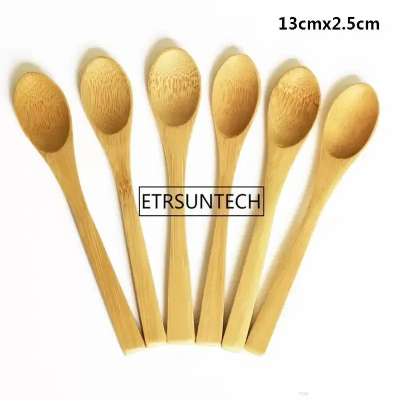 8 Tamanho Pequeno Spoons de Bambu Natural eeo-Friendly Mini Honey Spoons Cozinha Mini Coffee Teaspoon Crianças Sorvete Scoop 9 ~ 16cm Pro232