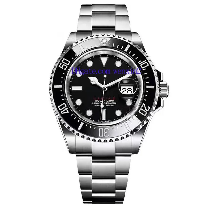 高級メンズ腕時計ステンレス鋼メンズ腕時計 43 ミリメートルブラックセラミック 2813 自動機械式水泳防水超発光腕時計