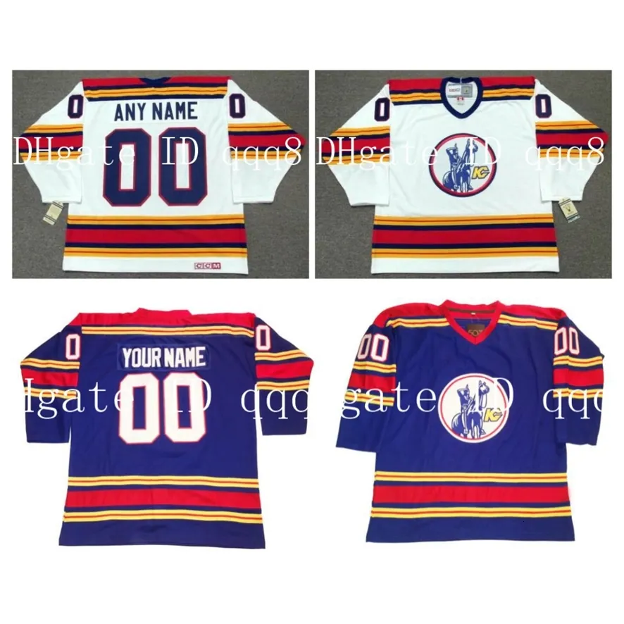 خمر مخصص Kansas City Scouts Jerseys New England تخصيص الهوكي الجليد قمم بخياطة أي اسم رقم SIZE S-XXXXL