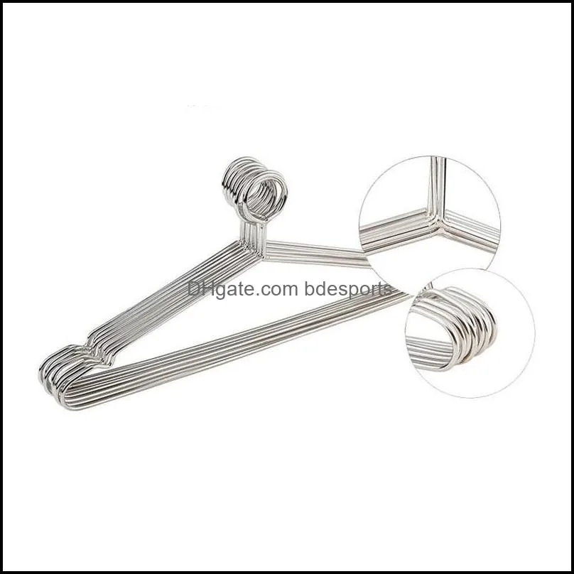 Stainless Steel Clothes Hanger Anti-theft Metal Clothing Hanger for Hotel Used Non Slip Closet Organizer QW7137