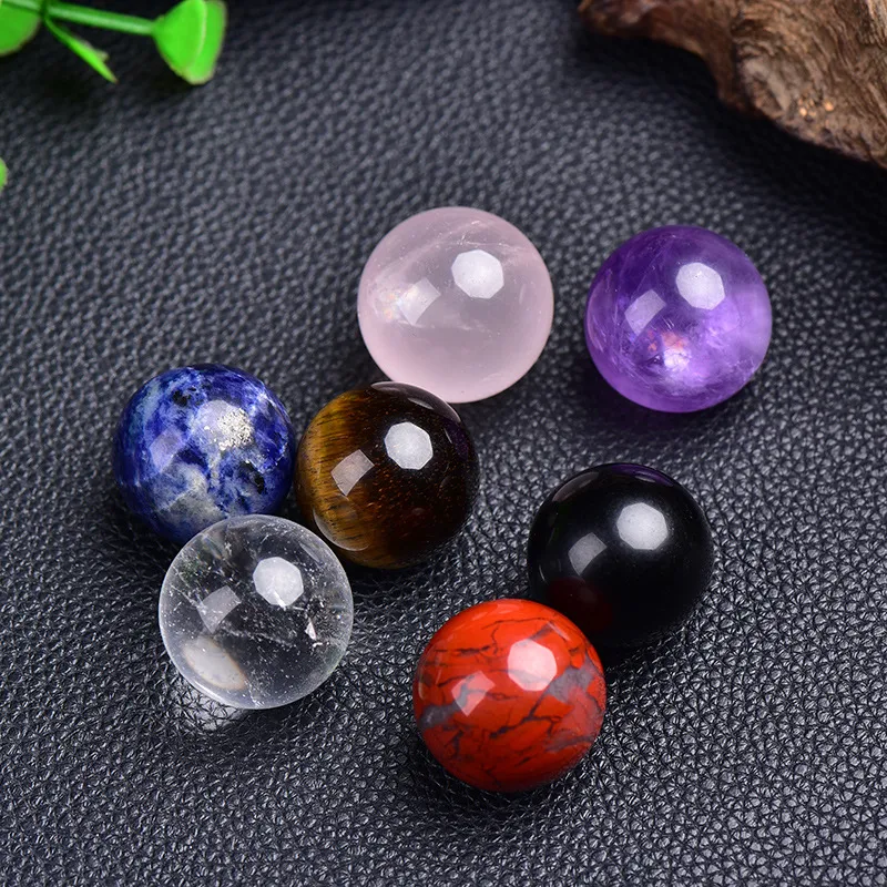 Natural Stone Loose Beads 20mm Round Ornaments For Yoga, Healing, And Meditation Amethyst, Rose