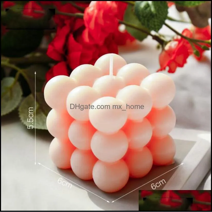 ins 2 inch bubble cube candle cute soy wax aromatherapy small candles scented relaxing birthday gift 1pc