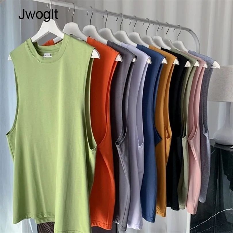 10 Colors Summer New Fashion 100% Cotton Sleeveless Tank Top High Quality Casual Vest Tops Clothing S3XL 210412