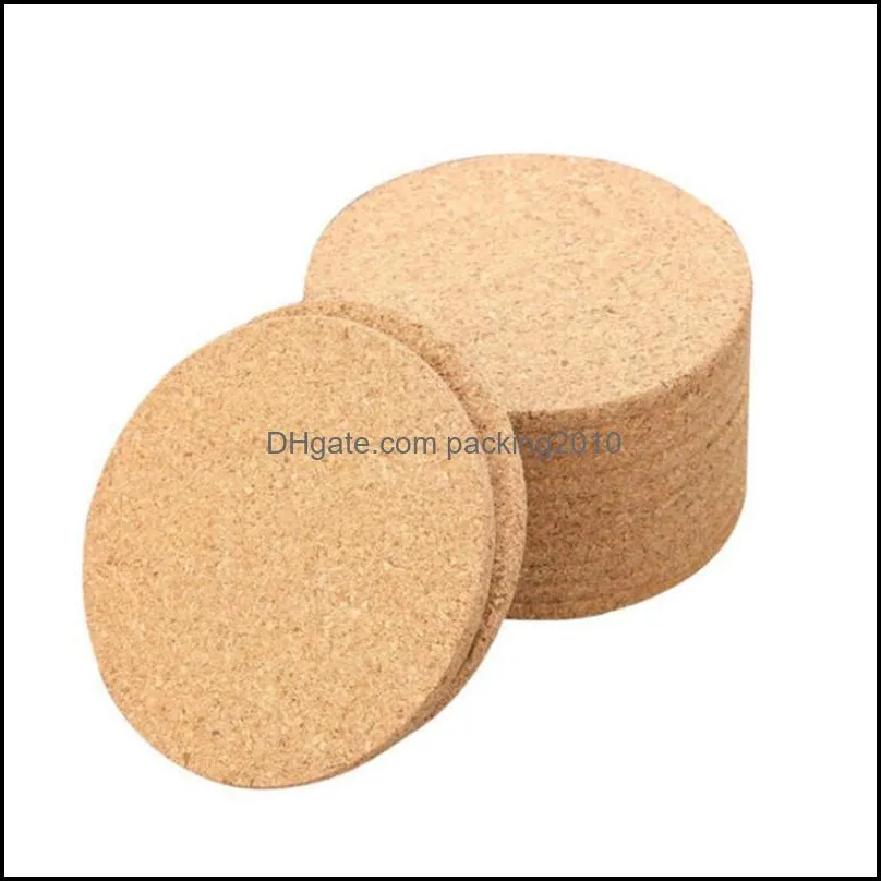 Natural Coffee Cup Mat Round Wood Heat Resistant Cork Coaster Mat Tea Drink Pad Table Decor Wholesale LX3906