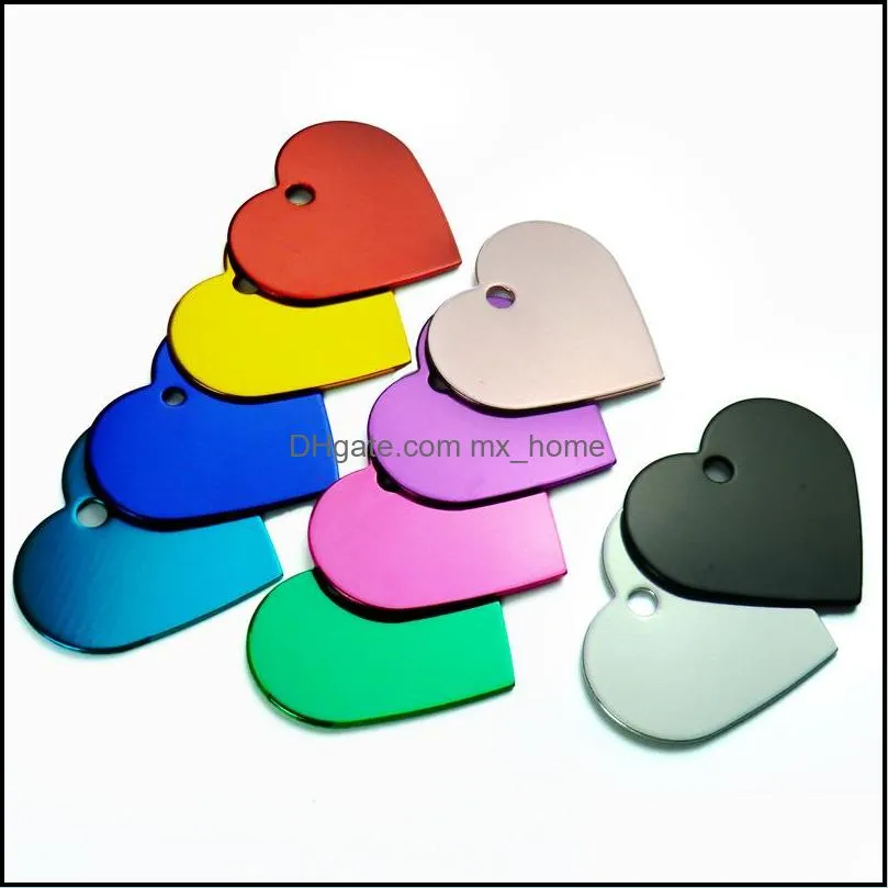 Love shape Metal Dog Tag Round Pet ID Card Namecard Anti-lost Cards Tags