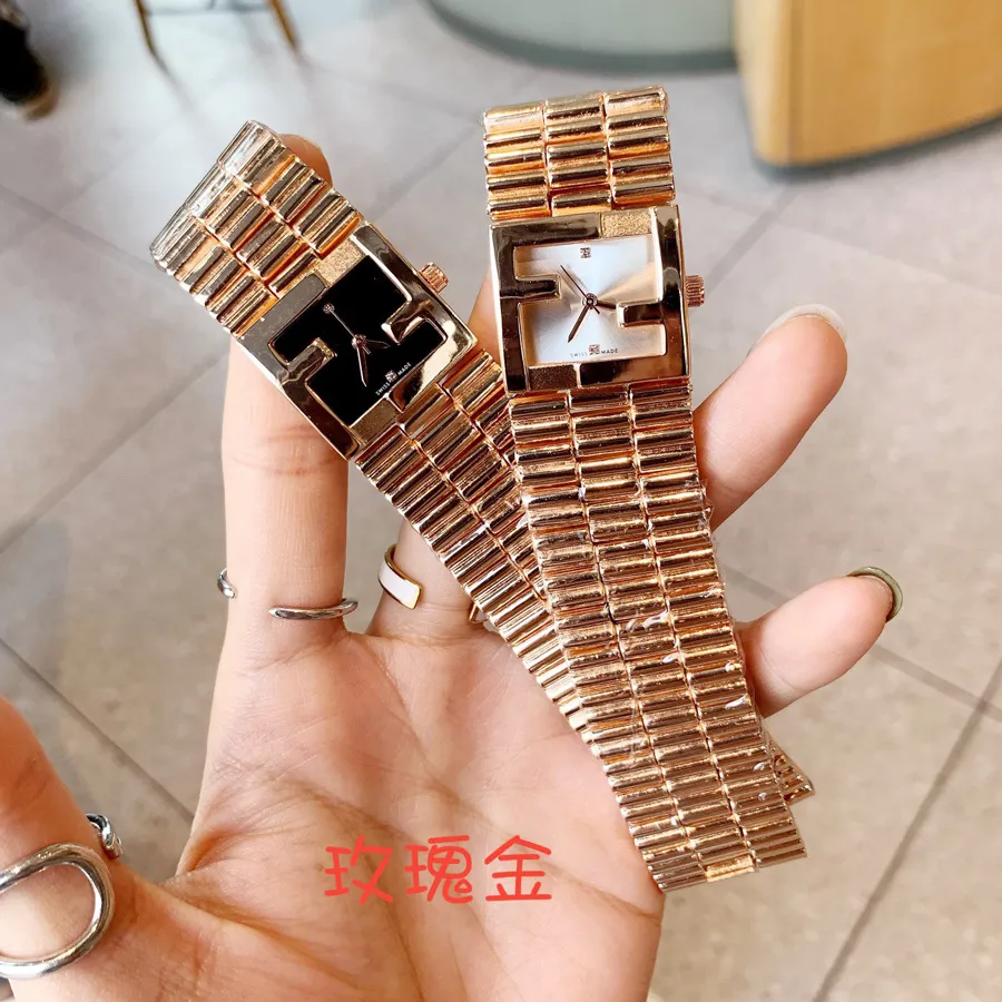 FEN 02213Z Square Metal Steel Band Quartz Silver Wristwatch For