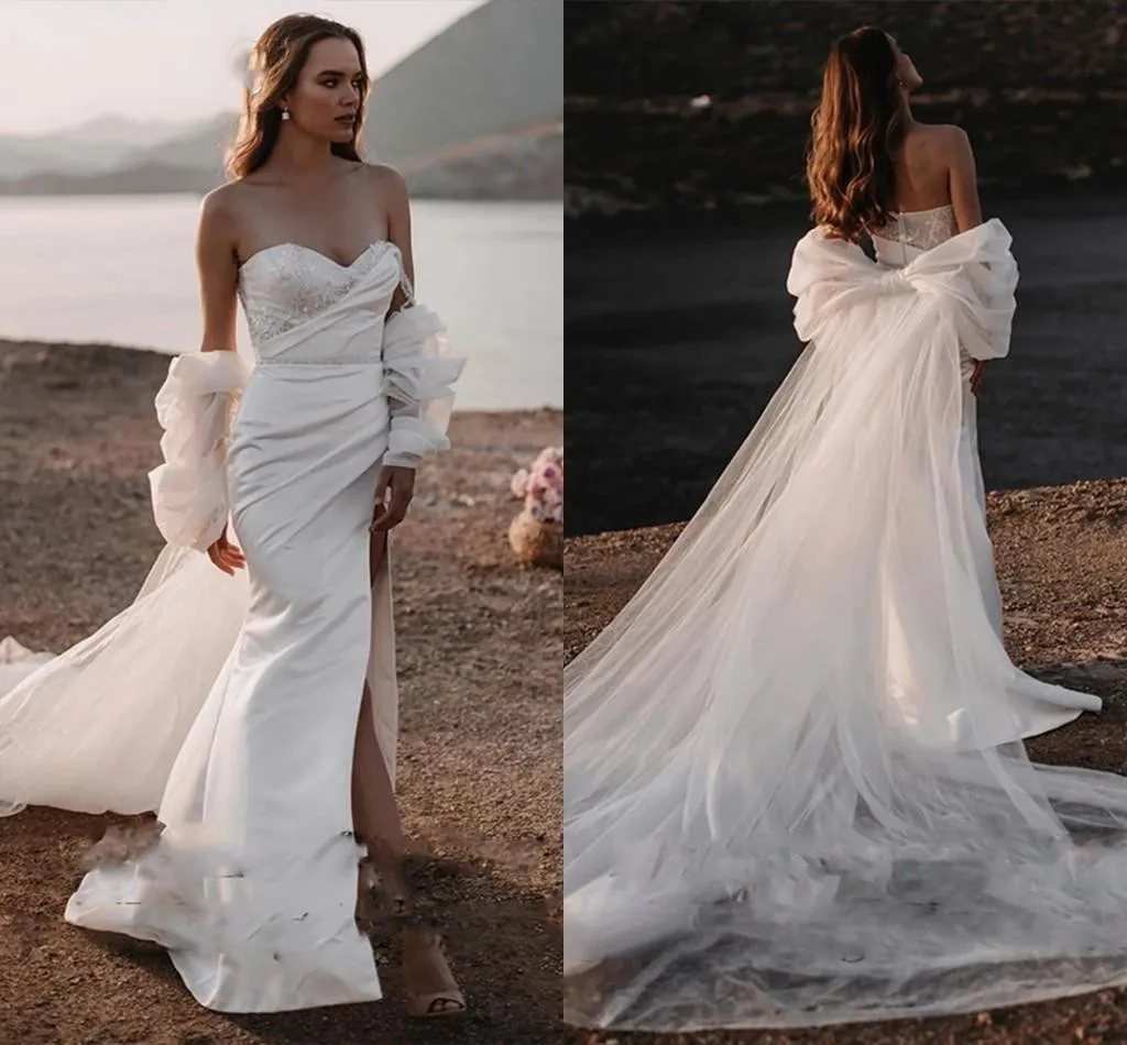 Trumpet Mermaid Tulle Strapless Shawl Wedding Dress Trumpet Mermaid Tulle Strapless Shawl Wedding Dress