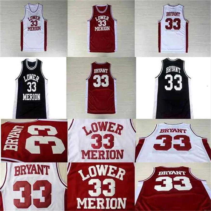 Nikivip custom NCAA Lower Merion 33 Bryant Jersey College Men High School basketball Basketball jerseys Red White Black Stitched 2020 Hot Selling