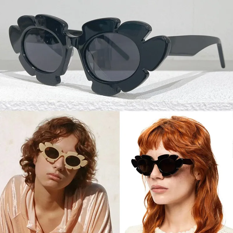 New Mens Ladies Luxury Designer Sunglasses L40088 독특한 프레임 모양 강조 브랜드의 패션 감각 커플 같은 스타일 여행 휴가 원본 상자