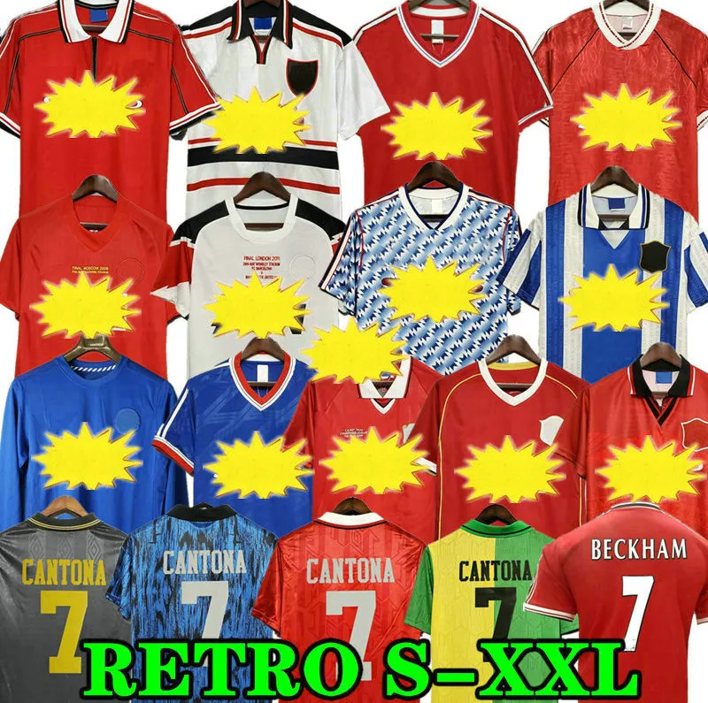 Retro 2002 CANTONA Soccer jersey football Giggs SCHOLES Beckham RONALDO Solskjaer ROBSON KEANE Carrick 06 07 08 94 96 97 98 99 86 88 1990