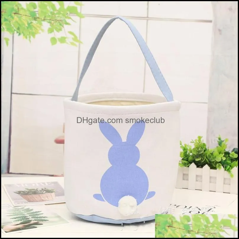 Torby do przechowywania organizacja domowa Houseee Garden Easter Rabbit Basket Królik wydrukowany płótno torba na jajka Kosze 4 kolory 269 G2 Drop
