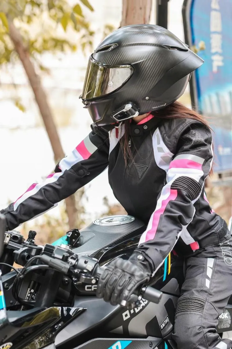 Vêtements de moto femmes veste pantalon été dames costume d'équitation avec amovible 9 pièces engrenages de protection doublure thermique hiver