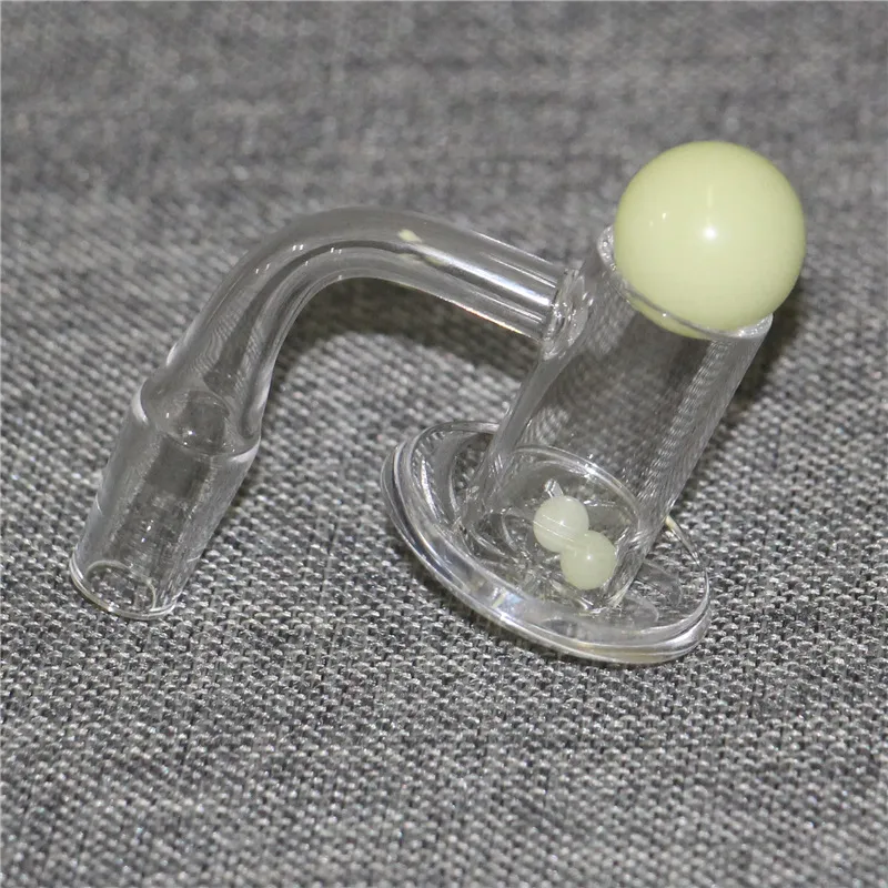 Rökning Blender Spin Quartz Banger Set 14mm Man Clear Joint Terp Slurper Bangers 90 grader Glödande pärlpärla för Dab Rigs Bong