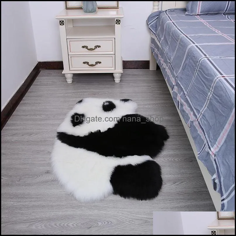 Wool-like Panda Koala Animal Shape Rug Mat Mattress carpet Living Room Bedroom Sofa Cushion Artificial Fluffy Mats 60x90cm
