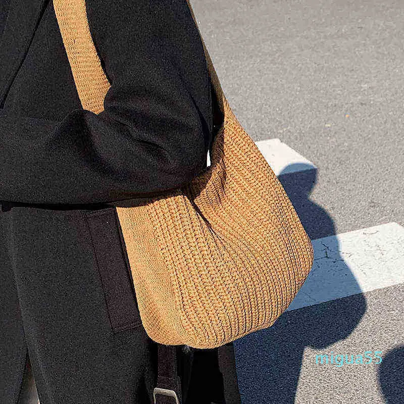 Luksusowe designerskie torby na ramię dzianin wełniane kobiety modne jesień i zimowe zakupy torebki