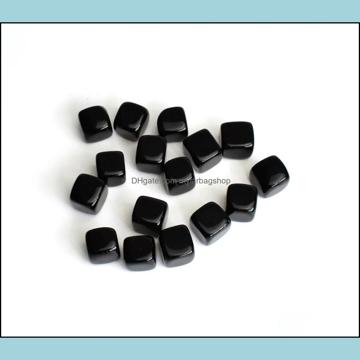 12 lb bulk natural tumbled black obsidian carved cube crystal reiki healing semiprecious stones with a free pouch