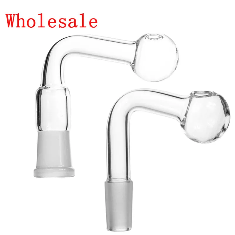Hookahs wholesale 14mm 18mm Clear Thick Glass Oil Burner pipe Male Female Joint For Water Pipe Bong Dab Rig bowl