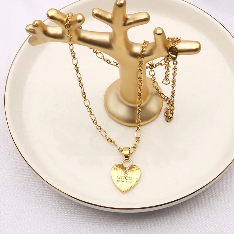 Luxury Brand Designer Double Letter Pendant Necklaces 18K Gold Plated Crysatl Pearl Rhinestone Sweater Newklace for Women Wedding Party Jewerlry Accessories