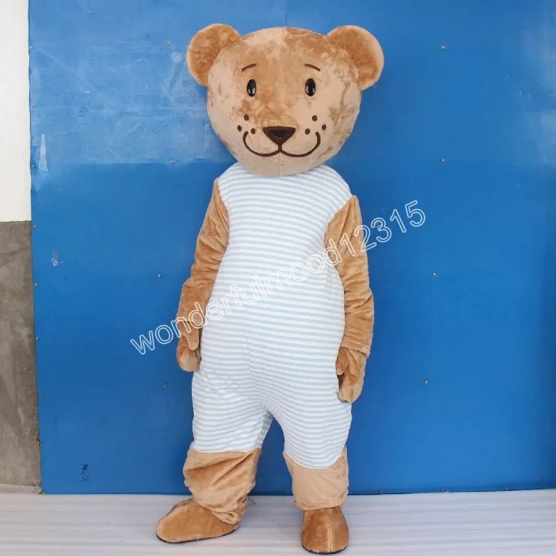 Trajes de mascote de urso de pelúcia de alta qualidade desenho animado traje de caráter terno de halloween ao ar livre para festa adultos unissex vestido