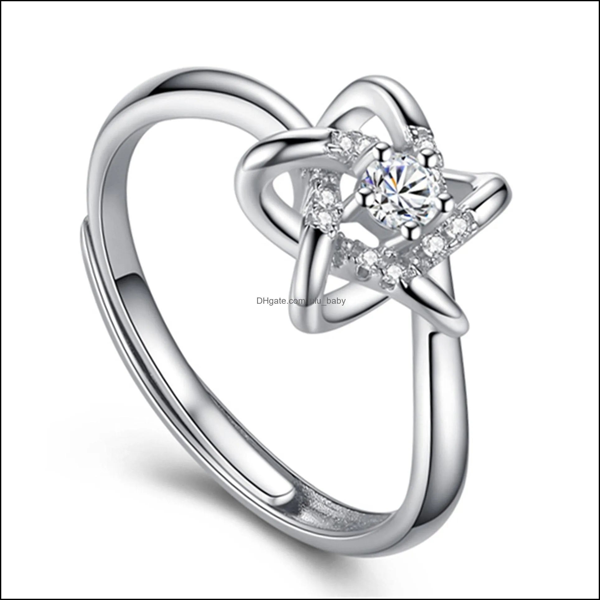 Полоса кольца Pentagram Ring Ring Ladies Party Jewelry Gift Gift Star Open Drop Deliver 2021 Baby DP