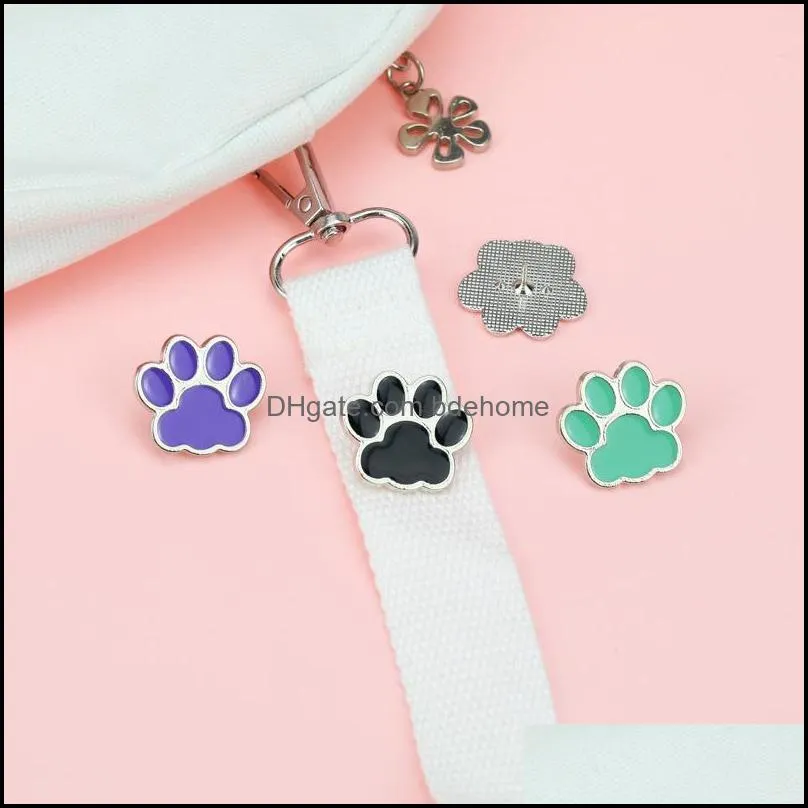 cartoon animal dog paw print shape brooch children cute color paws lapel pins european unisex animals backpack bags hat clothes badge buckle