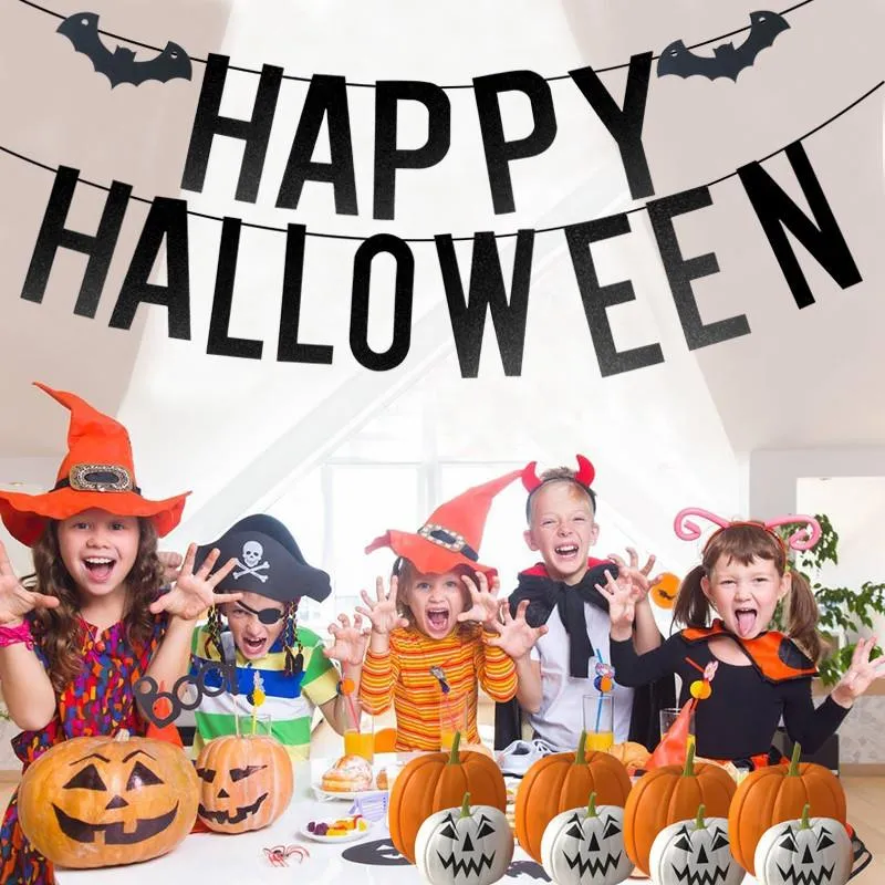 Украшение вечеринки Chicinlife 1Set Happy Halloween Banner с битой о бите детские флаги флаги висят гирлянды Bunt