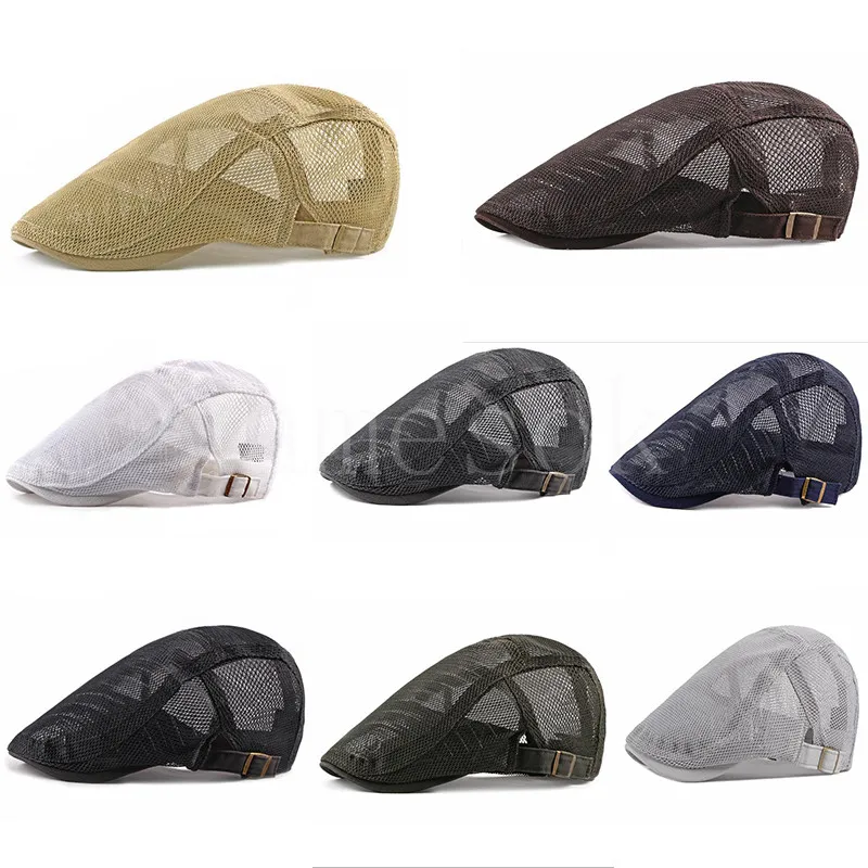 Erkekler için Beralar Yaz Moda Kapağı Golf Sürüş Nefes Üretilebilir Mesh Güneş Şapk Tasarımcısı Vintage Beyefendi Kore Bere DE521