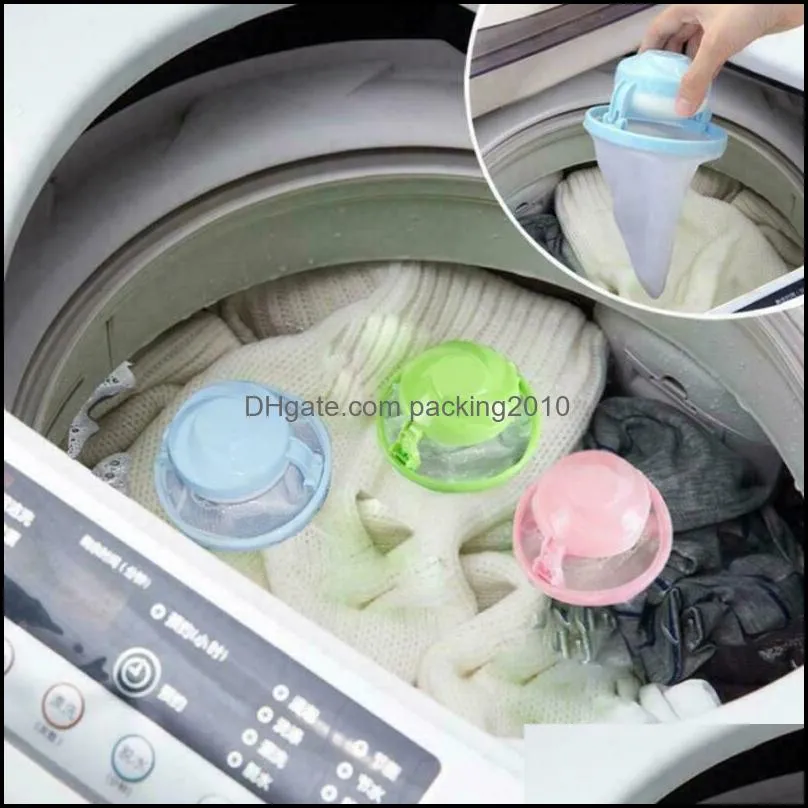 Home Floating Lint Hair Catcher Mesh Pouch Washing Machine Laundry Filter Bag Pink Blue Green DEC498