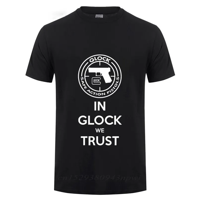 Glock Handgun usa t قميص الرجال الشارع الشهير عارضة قصيرة الأكمام جولة الرقبة القطن تي شيرت الصيف قمم المحملة camisetas hombre 220411